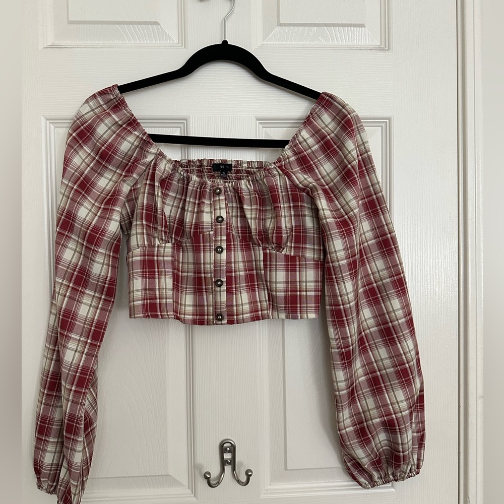 Plaid Cropped Long sleeve